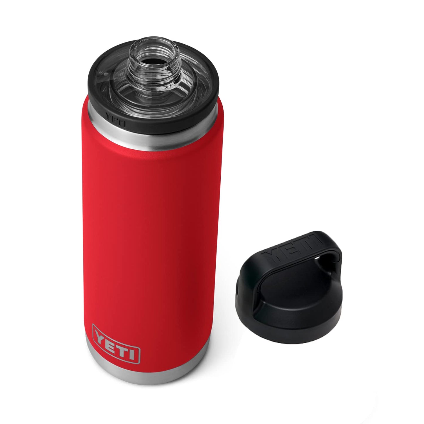 YETI Rambler 26 oz Bottle, Vacuum Insulated, Stainless Steel with Chug Cap, Rescue Red