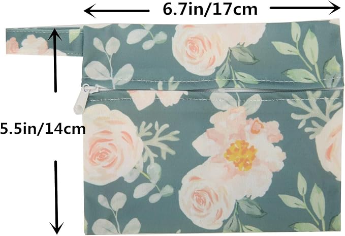 5 Cloth Menstrual Pads 1 Wet Bag M Panty Liners Reusable Washable (Ink Splatter, M Panty Liners)