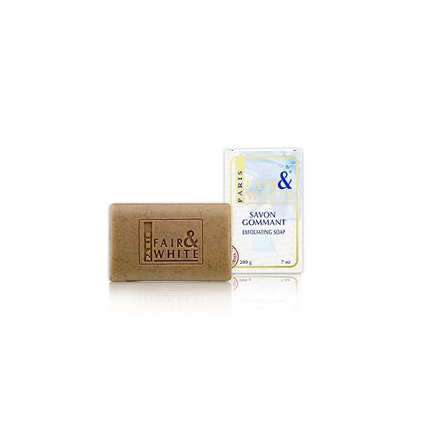 FAIR & WHITE Original Exfoliating Soap - 200g / 7oz - Skin Brightening Soap, Cleansing Bar, Formulated to Fade Dark Spots: Face, Knees, Body, Elbows Armpits