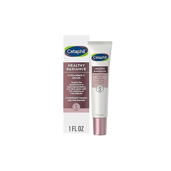 Cetaphil Face Serum, Healthy Radiance Antioxidant-C Visibly Reduces Look of Dark Spots and Hyperpigmentation, Designed for Sensitive Skin, Hypoallergenic, Fragrance Free, 1 oz