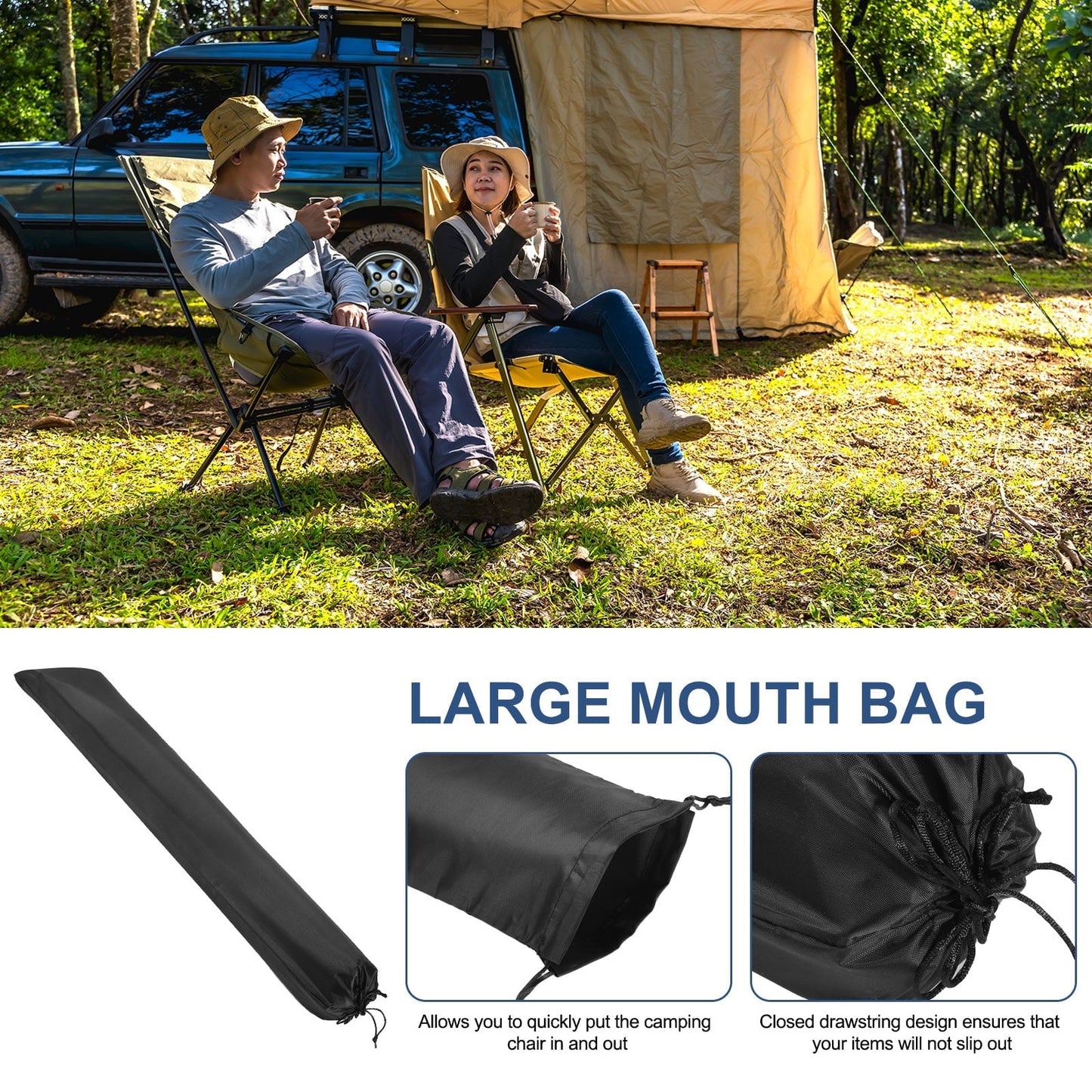 Camp Chair Replacement Bag 31" x 8" Nylon Carrying Bag Outdoors Folding Chair Cover Tripod Case Bag Black