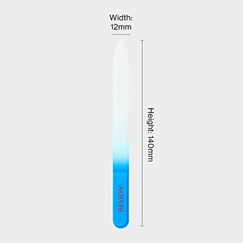 Revlon Glass Nail File, Manicure Tool for Shaping Natural Fingernails, Self-Cleaning with Bacteria Shield Technology, 1 Count