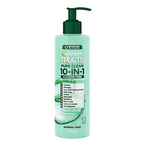 Garnier, Fructis Pure Clean 10-in-1 Care and Styling Leave In Cream, 12 Fl Oz