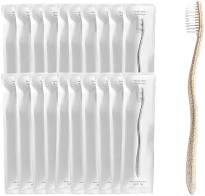 Terra & Co. Gentle Green Toothbrushes – 20-Pack of Plastic-Free Toothbrushes with Soft Bristles for Sensitive Teeth & Gums – Individually Sealed – BPA-Free, Plant-Based, Eco-Friendly & Travel-Ready