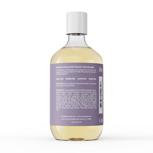 Deep Steep Bubble Bath, Lavender Chamomile, 17 oz – Soothing Soak with Shea Butter, Argan Oil, Aloe Vera & Coconut Oil – Vegan, Sulfate-Free, PH-Balanced Clean Beauty