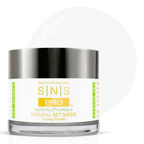 SNS Nail Dip Powder, Gelous Color Dipping Powder - Natural Set Sheer (Natural/Nudes, Sheer), PWNSS02 - Long-Lasting Acrylic Nail Color & Polish Lasts 14 Days - Odor-Free & No UV Lamp - 2 Oz