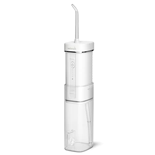 Waterpik Cordless Slide Professional Water Flosser, Portable Collapsible for Travel and Storage, with Travel Bag and 4 Tips, ADA Accepted, Rechargeable and Waterproof, White WF-17CD010-1