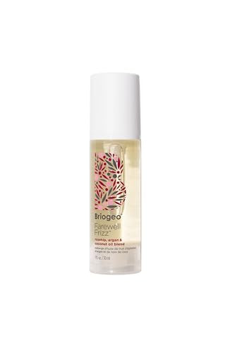 Briogeo Farewell Frizz Rosehip, Argan & Coconut Oil Blend, Argan Oil for Dry Hair, Anti-Frizz, Restore Shine to Dull Hair and Seal Cuticles, Vegan, Cruelty-Free, 1 fl oz