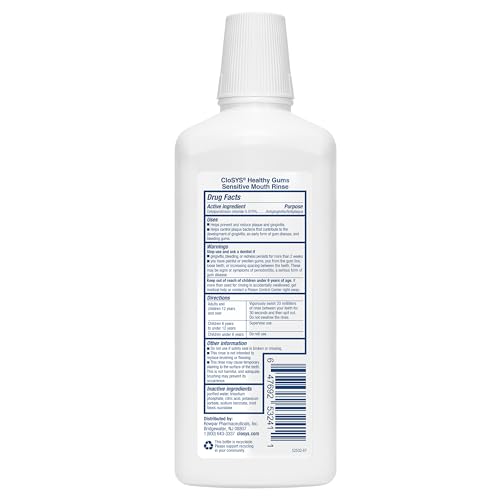 Closys Healthy Gums Mouthwash, Antiplaque and Anti-gingivitis for Gum Health, Non-Burning, Non-Irritating – 32 Fl Oz