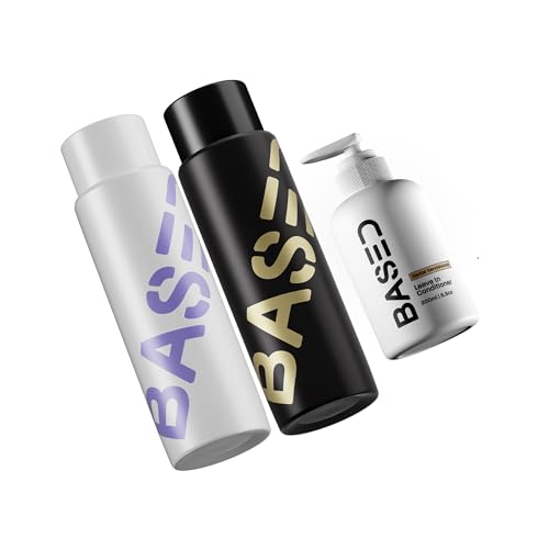 Shampoo, Conditioner & Leave-In Conditioner Deluxe Bundle with Peppermint, Coconut & Avocado Oil, Deluxe Hair Bundle for Men, Two 12 fl oz & One 6.8 fl oz Bottles (Pack of 3)