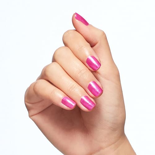 OPI Nail Lacquer Nail Polish | Opaque Dark Pink Shimmer Chip Resistant Nail Polish | Vegan, Fast Drying, Streak Free