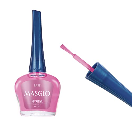 MASGLO Tradicional – Set of 4 Nail Polishes (2 Base Coat & 2 Top Coat), Up to 7 Days of Wear, Glossy Finish – (0.5 oz Each)