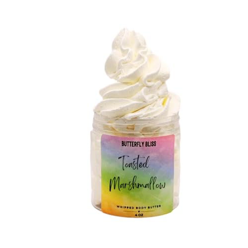 Toasted Marshmallow Whipped Body Butter, natural lotion, organic, 8oz jar, made with shea butter, mango butter, coconut oil, almond oil
