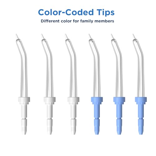Replacement Heads for Waterpik, Replacement Picks for Water Pik Water Flosser (6 Periodontal Tips + Storage Case Bundle)