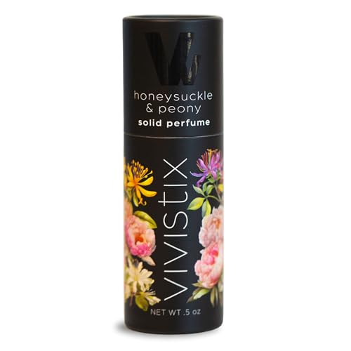 Solid Perfume Stick | Honeysuckle + Peony scent | Portable, clean, fresh, sweet, floral, travel perfume | Made in the USA | No parabens, phthalates, or preservatives