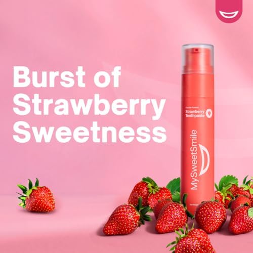 MySweetSmile Strawberry Flavoured Toothpaste - Advanced Fluoride Formula - Deep Cleaning - Cavity Protection - Succulent Strawberry Flavour - 60g