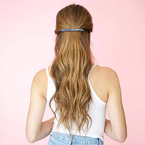 Long French Barrettes for Women Simple Classic Acrylic Resin Hair Clips Tortoise Shell Skinny Large 4 inch No-slip Grip Automatic Clasp Clamp For Thick Hair, 3 Pack