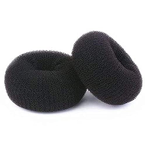 Hair Donut Bun Maker Blonde, Ring Style Bun, 2PCS Chignon Hair Increase Doughnut Shaper for Thick and Long Hair (X-Large, 4.5 Inch/Black)
