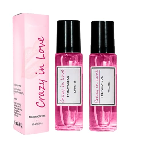 Raipult Crazy in Love Roll On Oil, 2PCS Pheromone Perfume For Women,Crazy in Love Pheromone Oil,Long-Lasting Portable Roll On Perfume