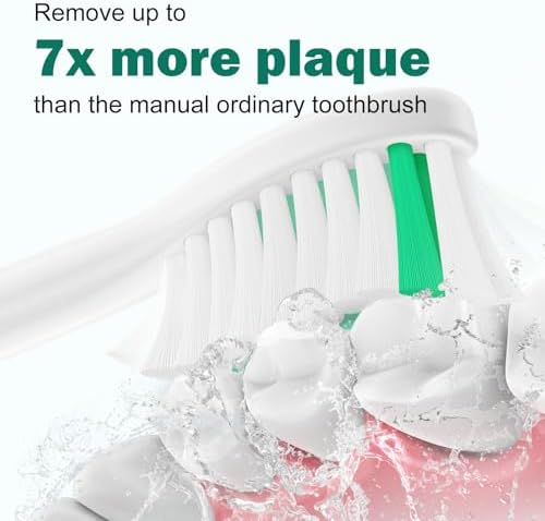 Toothbrush Heads for Philips Sonicare Replacement Brush Heads Medium Soft Dupont Bristles Electric Toothbrush Replacement Heads Fit E-Series Essence Xtreme Elite Advance and CleanCare, 6 Pack