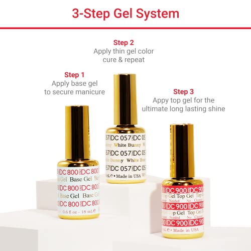 DND DC Gel Polish Set, Pink Collection, UV/LED Gel Polish and Air Dry Nail Lacquer, Matching Chip-Free Polish Duo, 009 Carnation Pink, 0.5 Fl Oz