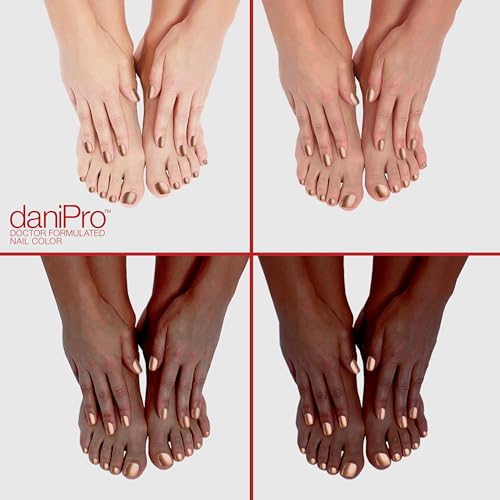 daniPro Doctor Formulated Nail Polish Babe It's You-Pearlescent Mocha Fingernail Polish & Toenail Polish, 0.5 oz with Undecylenic Acid, Biotin & Vitamins - Vegan Formula for Healthy Nails - USA-Made