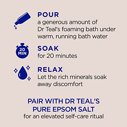 Dr Teal's Foaming Bath with Pure Epsom Salt, Nourish & Protect with Coconut Oil, 34 fl oz (Pack of 4)