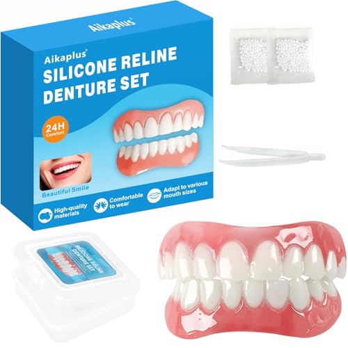 Moldable False Teeth - Silicone Dentures - Men and Veneers Teeth for Women - Upper and Lower Matching Set - Fix Your Smile at Within Minutes - 1PCS