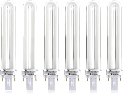 MAGIKON 6-Pack Replacement Electronical 9W U-Shaped 365nm Lamp Bulb Tube for Nail Art Dryer UV Lamp Light - Not Inductance Bulb (6-2/5-Inch, Normal)