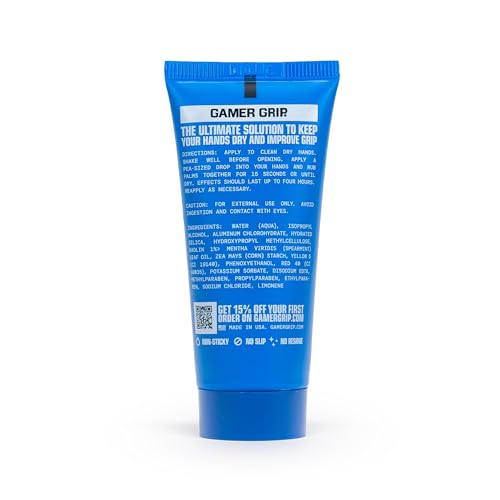 New Gaming Grip Cream by Gamer Grip – Sweat-Resistant Cream for Dry Hands – Improves Controller Grip – Non-Sticky, Long-Lasting – Ideal for Gaming, Esports, PC & Console