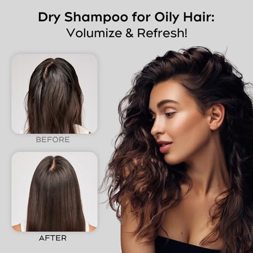 Dry Shampoo Spray for Women & Men - Freshens hair, Residue-Free, Volumizing Formula with Rice Starch - Absorbs Oil, Eliminates Odors - 5.07 oz