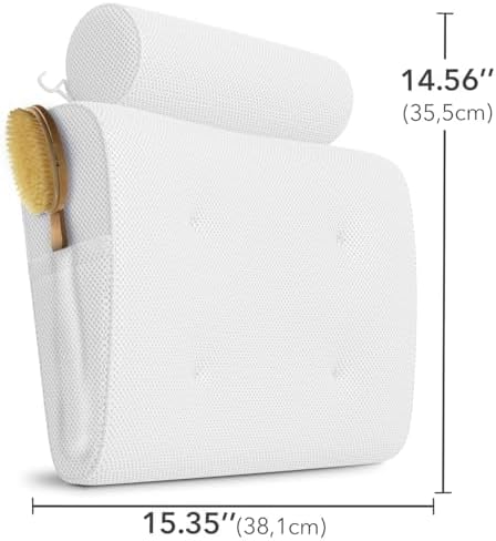 Everlasting Comfort Luxury Bath Pillow - Head, Neck, Back Support Cushion for Bathtub, Spa, Soaking