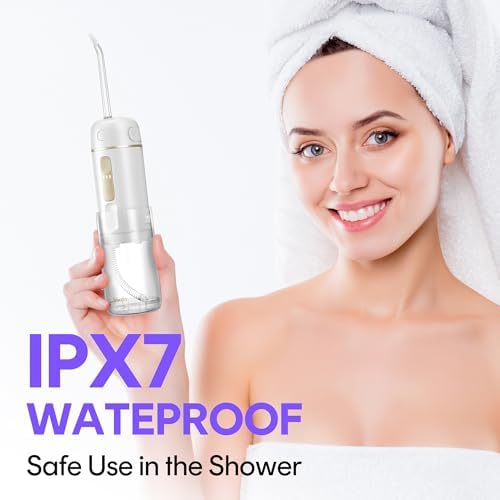 Water Flosser Travel Size - Portable Water Flosser Cordless for Teeth Gums Braces Cleaning, Oral Irrigator with 3 Modes, IPX7, Low Noise for Adult Kids, Mini Travel Essentials, A30 Pro Purple