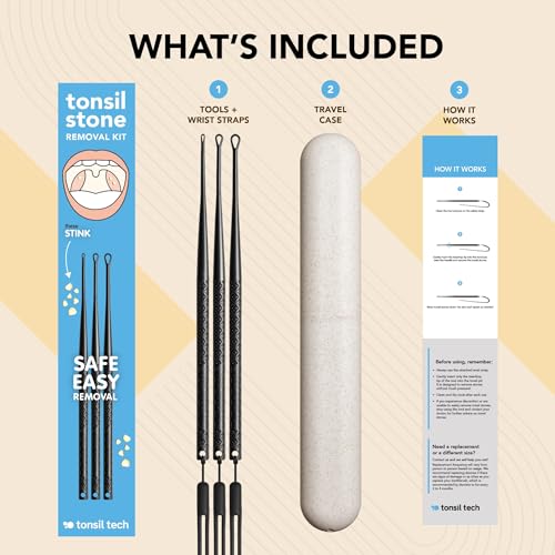 Tonsil Stone Remover Kit | Safe and Easy Tonsil Stone Removal - Made in USA - 3 Tip Sizes