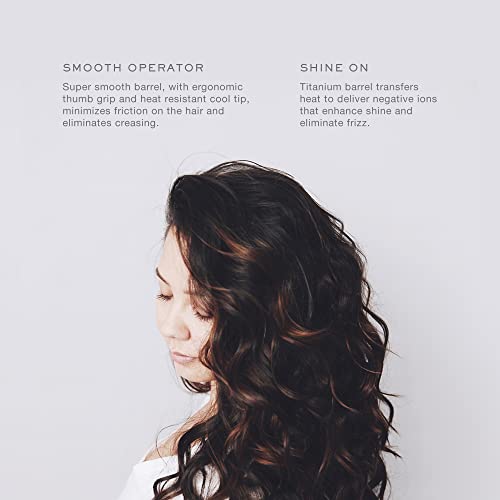 Kristin Ess Hair 1 1/4" Titanium Curling Iron for Beach Waves + Curls for Medium and Long Hair, Smoothing + Frizz Control, Dual Voltage, Auto Shut-Off
