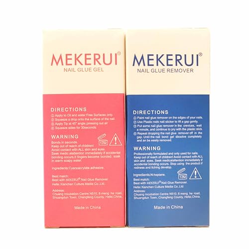 Nail Glue & Remover Kit - 30+ Days Long-Lasting Gel, No UV Light Needed, Dropper-Type Quick Removal (G1 & R1 Professional Bundle)