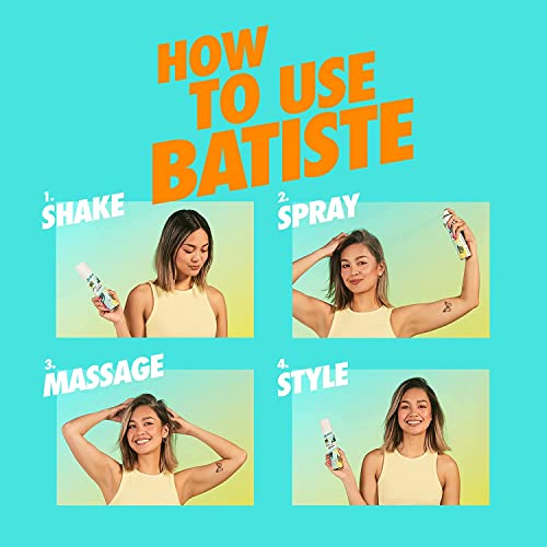 Batiste Dry Shampoo, Tropical Fragrance, Refresh Hair and Absorb Oil Between Washes, Waterless Shampoo for Added Hair Texture and Body, 6.73 OZ Dry Shampoo Bottle