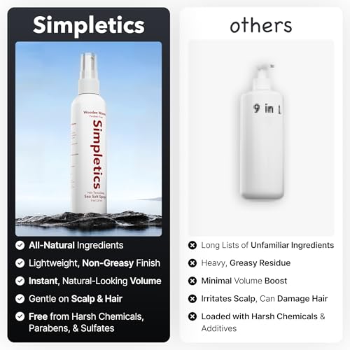 Himalayan Sea Salt Spray for Hair - All Natural, 5 Ingredient Texturizing and Volumizing Product - Beach Look To Add Volume & Texture - Unisex - 240ml