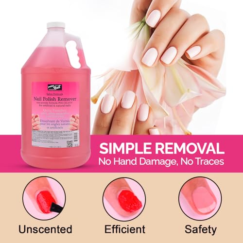 PRONAIL - Non-Acetone Nail Polish Remover Professional, Maximum Strength, 1 Gallon
