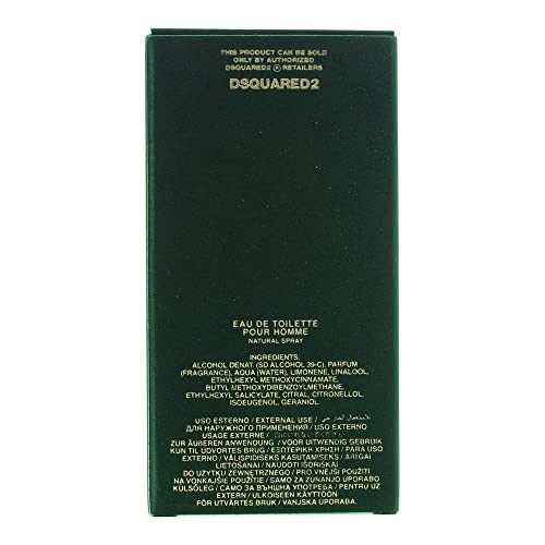 DSQUARED2 Green Wood For Men Eau de Toilette Spray, 3.4 Ounce
