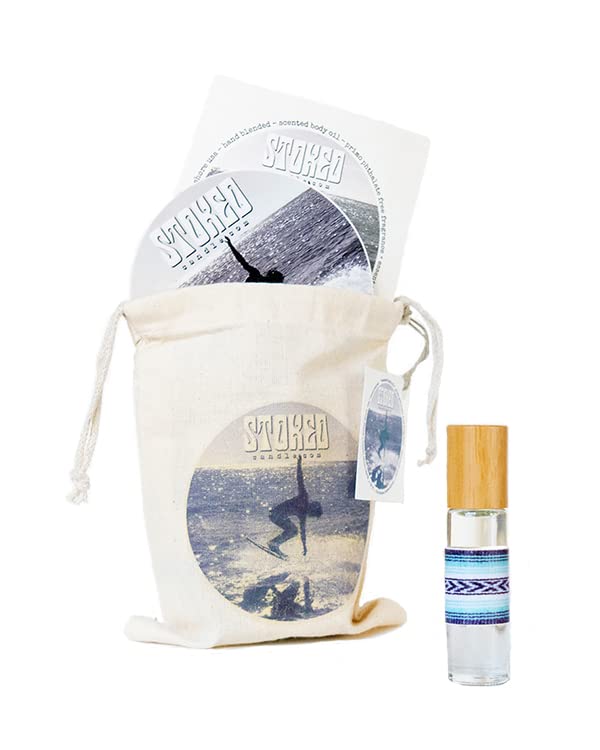 Stoked Rollie ~ BOARDWALK roll-on perfume oil, phthalate free, alcohol free, moisturizing, unisex, surfer, surfer girl, boho, body oil, beach, artisan handcrafted