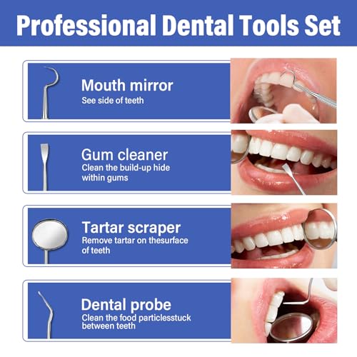 Tooth Repair Kit, Safe and Effective Fake Teeth Replacement, for Fixing Missing & Broken Teeth Replacement, Smile Confidently with 30ml Tooth Beads + 4 Dental Tools
