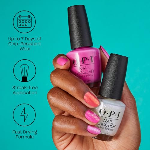 OPI Nail Lacquer Nail Polish | Opaque Dark Blue Green Crème Chip Resistant Nail Polish | Vegan, Fast Drying, Streak Free