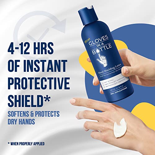 Gloves In A Bottle Non Greasy Healthcare Workers Hand Creams – Hand Cream for Nurses – Silicone Glove Cream – Water Resistant Dry Cracked Hands Treatment – Relief for Eczema – 2 oz & 8 oz with Pump