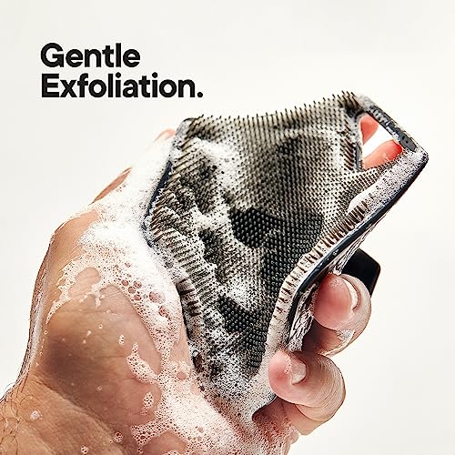 TOOLETRIES The Ultimate Scrubber Set - with 2X Scrubbers & Holders - Silicone Toiletry Organizer, Shower & Bathroom Accessory - Features Silicone-Grip Technology, Removable & Reusable - Charcoal
