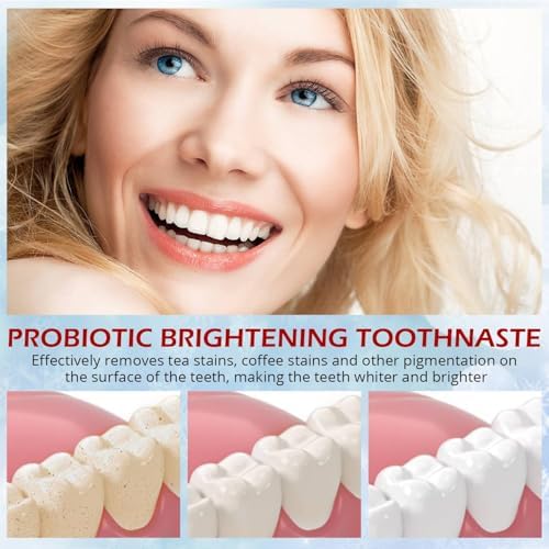 SP-6 Probiotics Whitening Toothpaste - Probiotics for Teeth Whitening and Gum Health - Enamel-Safe, Fluoride-Free, Double Mint Flavor,Fresh Breath (3)