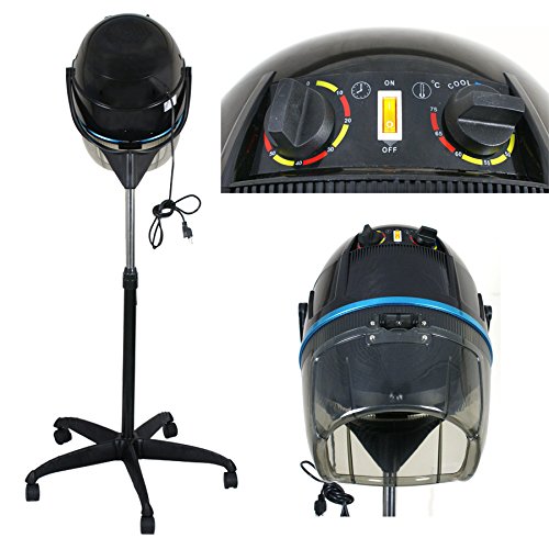 ZENY Stand Up Hair Dryer 1300W Adjustable Floor Hooded Bonnet Hair Dryers with Rolling Wheels Professional Salon Equipment for Beauty Home Hair Drying