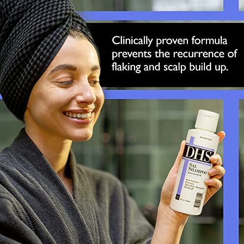 DHS SAL Shampoo - Maximum Strength for Psoriasis, Eczema, and Dandruff/Medicated Anti-Dandruff Shampoo Reduces Oil, Treats Itchy Scalp with Salicylic Acid/PBA-free, Fragrance-free / 4oz