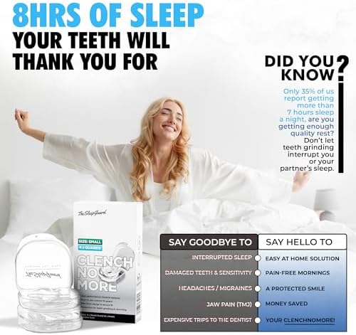Mouth Guard for Clenching Teeth at Night [Pack of 4, Small Size - Women] – Custom Night Guards for Teeth Grinding – Nighttime Protection During Sleep for Adults