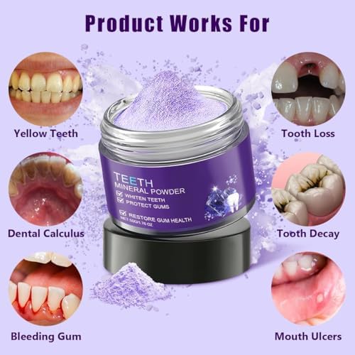 2pcs Teeth Restoration Mineral Powder, Mineral Tooth Powder, Effective in Strengthening Teeth and Gums, Fresh Breah (50g/1.76 oz)